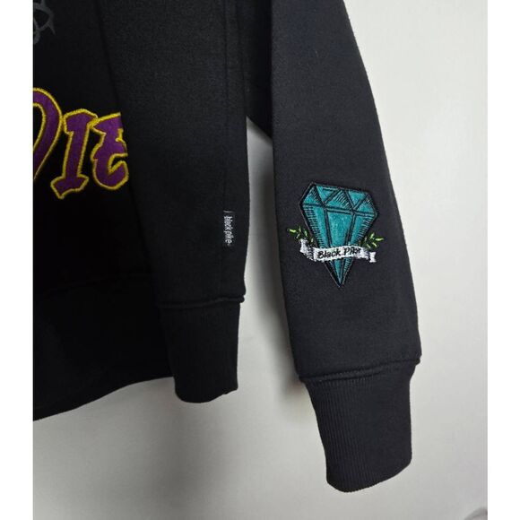 Black Pike LEGENDS NEVER DIE Juice Wrld Embroidered Black Sweatshirt Size Medium - Picture 4 of 7